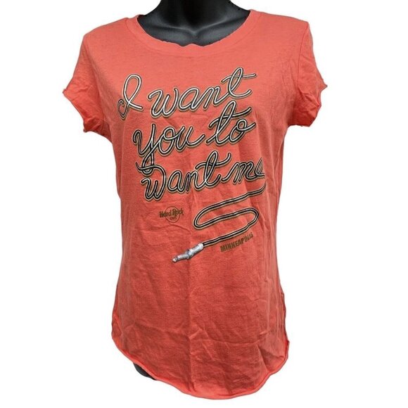 Hard Rock Cafe Minneapolis I Want You To Want Me Short Sleeve T Junior Women L - Picture 1 of 9